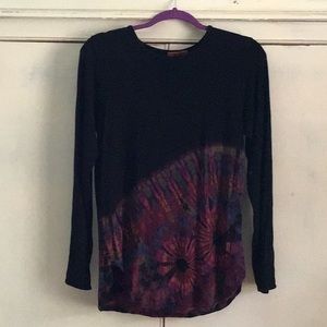 TUCAN TANGO Black, tie-dye top.